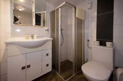 Apartment, shower or bath, toilet, ground floor