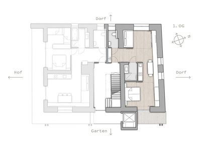 Apartment, separate toilet and shower/bathtub, facing the garden