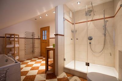 Holiday home, shower and bath, toilet