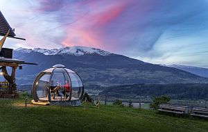 A dinner in a glass pod ...